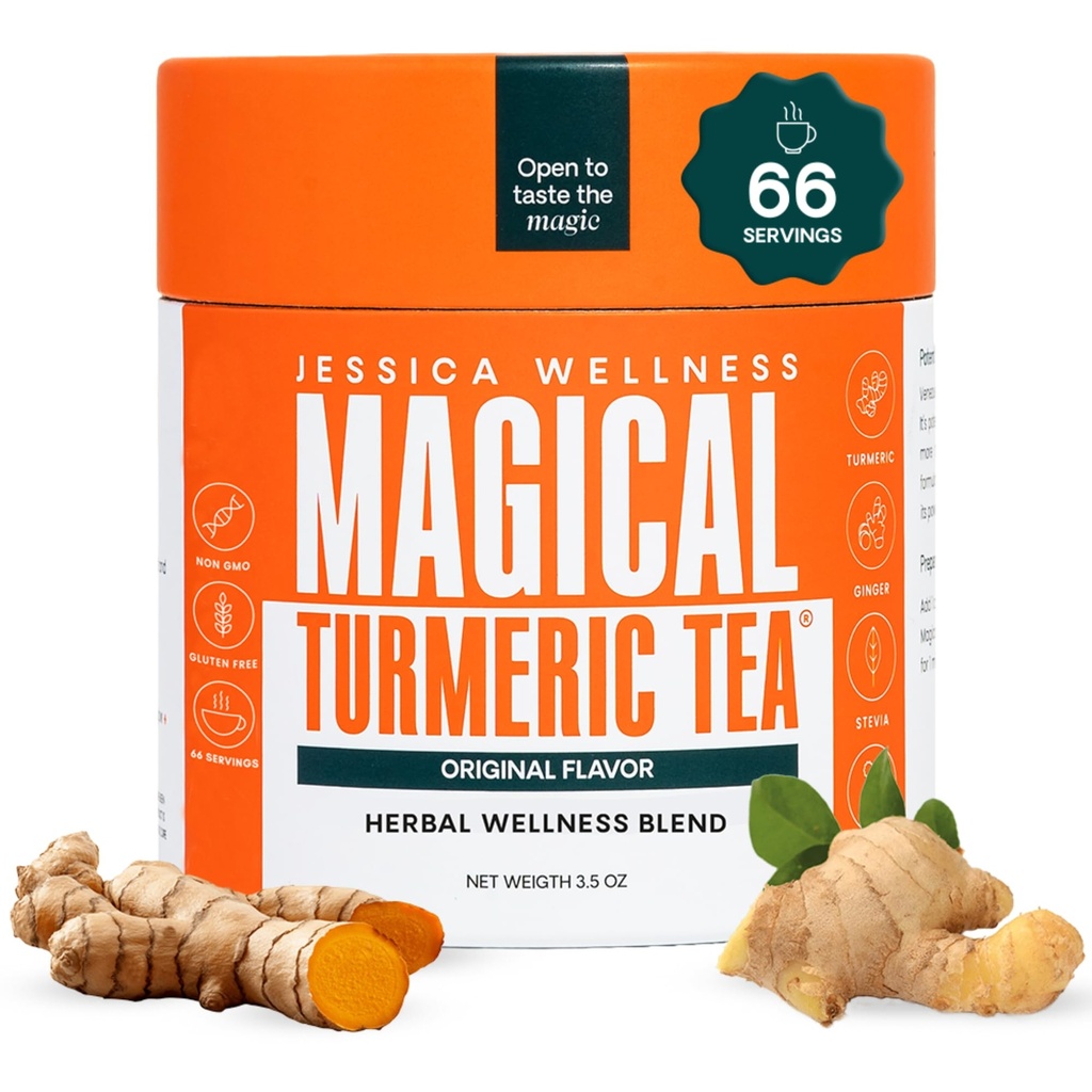 JESSICA WELNESS Magical Turmeric Tea with Ginger, Black Pepper and Stevia 