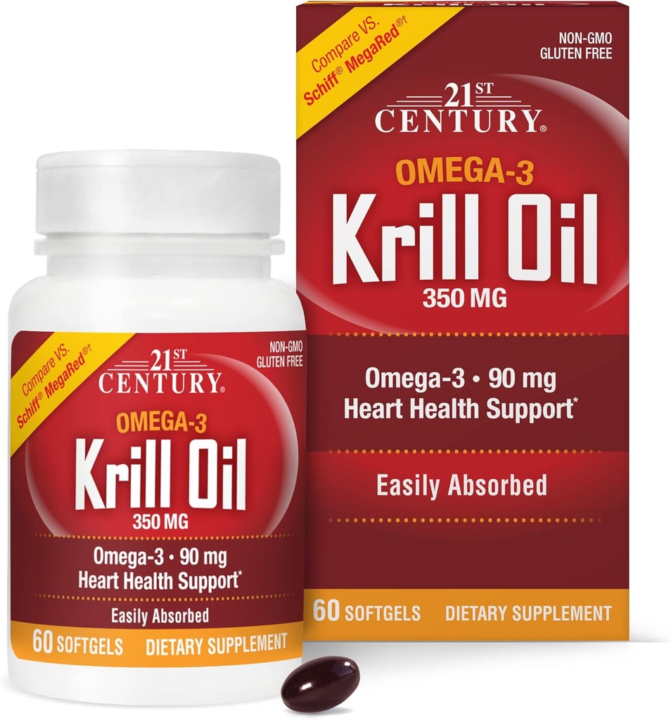 21. Yüzyıl Krill Oil 300 mg Softgels, 60 Kont