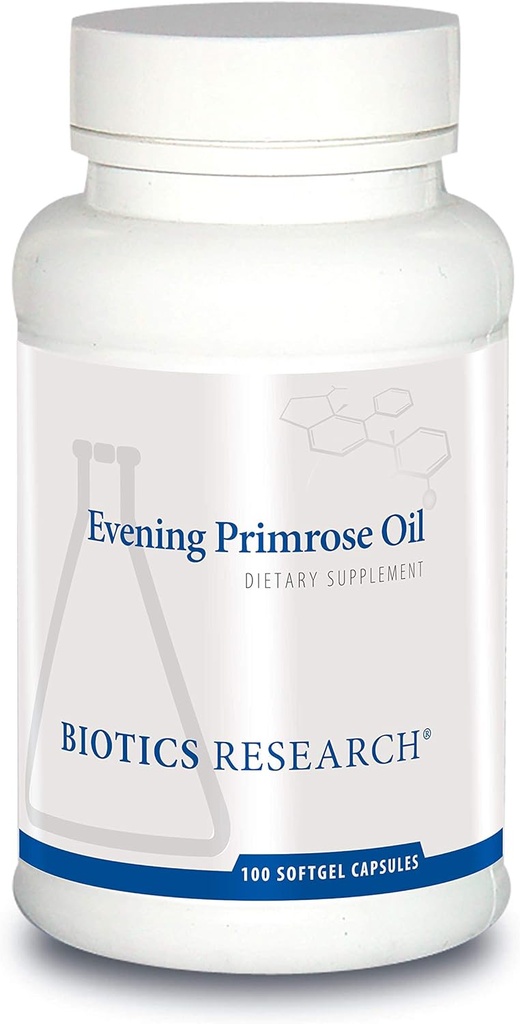 Biotics Araştırma Primrose Oil Potent Gamma Linolenic Acid GLA Source, Linoleic Acid, Sağlıklı ve Dengeli Vücut Yanıtı, Cardiovascular, Nöroloji, Skin, Women's Health. 100 Softgels