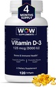 WOW Supplements Vitamin D3 5000 IU Softgels, 125 mcg - Vitamin D3 5000IU Güçlü Bones ve Immune Support - Non-GMO, Gluten Free D 5000 IU - VIT Count D3 5000 Igels - 120