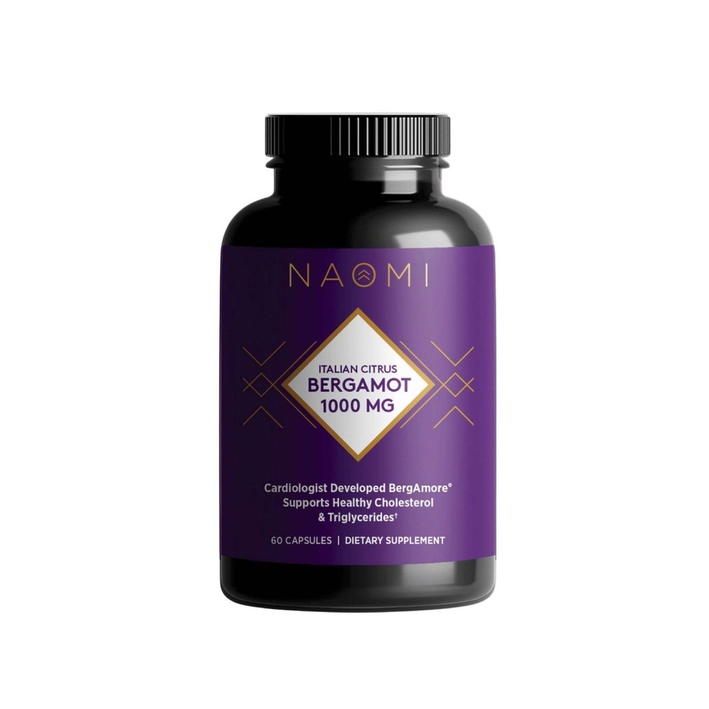NAOMI Italian Citrus Bergamot 1000mg, Ödülü-Winning Cardiologist Dvlpd High Potency, Klinik olarak Sağlıklı Cholesterol, Triglycerides, & Heart Health, w/ 7 Key Polyols, 30-Day Supply
