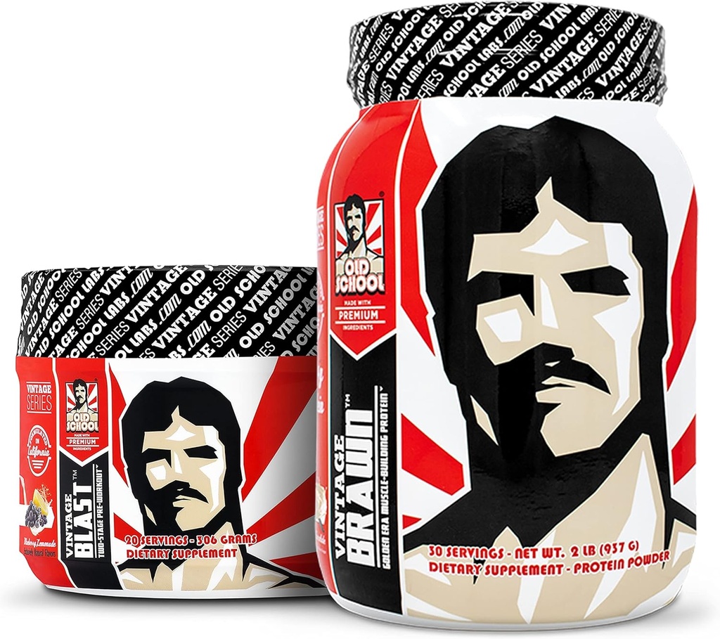 Old School Labs Vintage Blast (Προ προπόνησης) + Vintage Brawn (Πρωτεΐνη Κτιρίου Μούσκου)