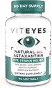 Viteyes Natural Astaxanthin, Relieve Tired Eyes & Eye Strain, Algae, Skin Hydration, Heart & Brain Health, 4 ila 8 mg Natural Astaxanthin, 90 Softgels