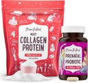 Mama Natural Προγεννητικό & Multi Collagen Bundle Πρωτεΐνη - 25 δισεκατομμύρια CFU & 11g υδρολυμένα πεπτίδια κολλαγόνου για την εγκυμοσύνη, τα μαλλιά, το δέρμα, τα νύχια & Digestive Υγεία Υποστήριξη