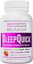 Relaxium Sleep Quick Maximum Strength Melts, Fast Acting Sleep Aid with 10 mg Melatonin, Drug Free Dietary Supplement, Vegan, Gluten Free, Made in USA, 100 Servings, Berry Flavor