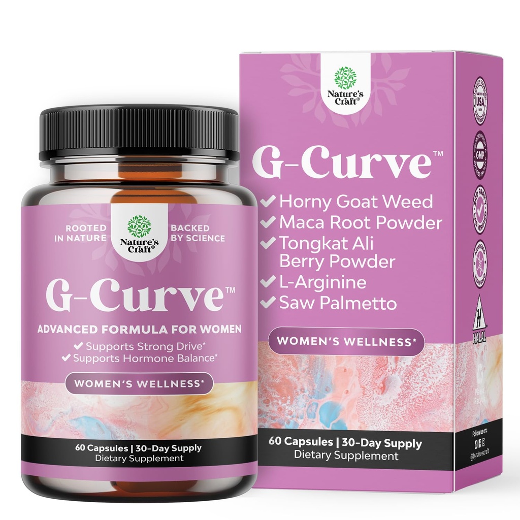 G-Curve Breast and Butt Enhancer Pills Μπορεί να υποστηρίξει ηρεμητικές καμπύλες - χάπια βοτανικής ενίσχυσης με Horny Goat Weed for Women Saw Palmetto Extract and L-Arginine * Results May Vary