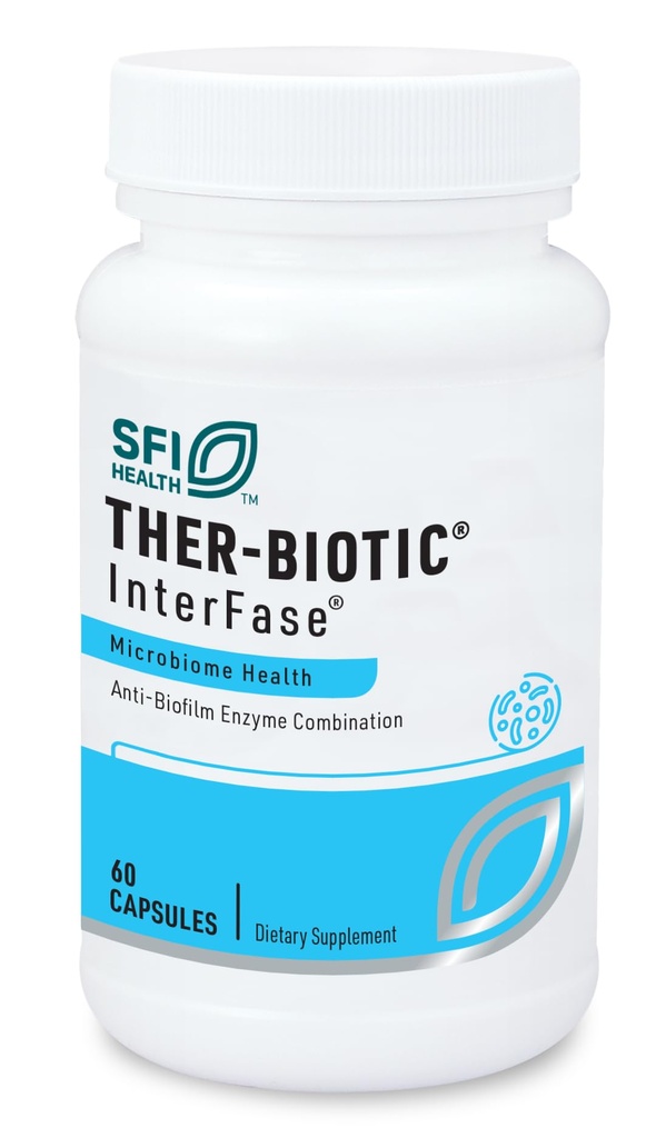 Klaire Labs SFI Health Ther-Biotic InterFase - Digestive Health & Gut Balance için Çok Enzyme Formula - Sağlıklı Mikrobiyome (60 Capsules) Desteklemek için Tasarlandı