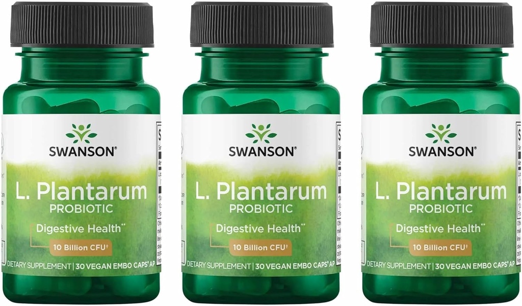 Swanson L. Plantarum - Gastrointestinal Balance & Bowel Düzenliliği - Doğal Formula Bloating - (30 Veggie Capsules) 3 Pack