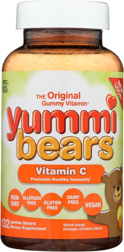 Yummi Bears Vitamin C Chewable Gummy Vitamin Supplement for Kids, 132 Count (1.5 km)