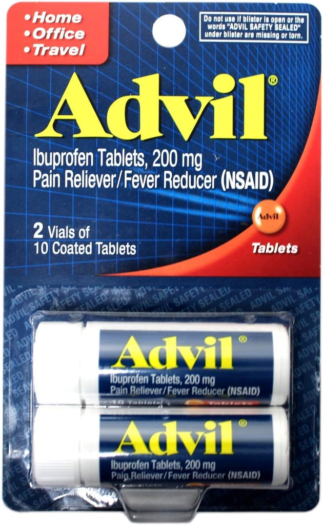 Advil Ibuprofen kaplama Tabletleri, 200 mg, 10 Kont, (Pack of 2)
