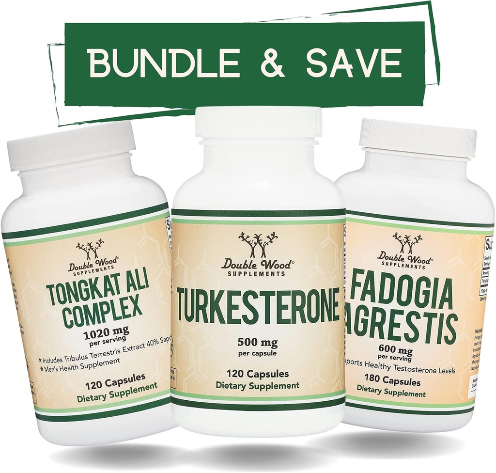 Çift Wood Supplements Tongkat Ali, Fadogia Agrestis ve Turkesterone Sche - Ultimate Male Health Sche for Athletic Performance Supports