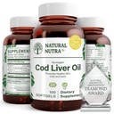 Doğal Nutra Norveçli Cod Liver Oil Supplement, Skin'i korumak için yardımcı olur, Vücut Yoğunluğu, Göz Sağlığı ve Sinir Fonksiyonları, Diş Sağlığı, Destekler Cardiovascular Health, 100 Softgels