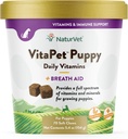 NaturVet – VitaPet Puppy Daily Vitaminleri Köpekler için - Plus Nefes Yardımı - özellikle Temel Vitaminler, Mineraller, Amino Asits & Fatty Asits (70 Soft Chews) ile Puppiler sağlamak için formüle edilmiştir.