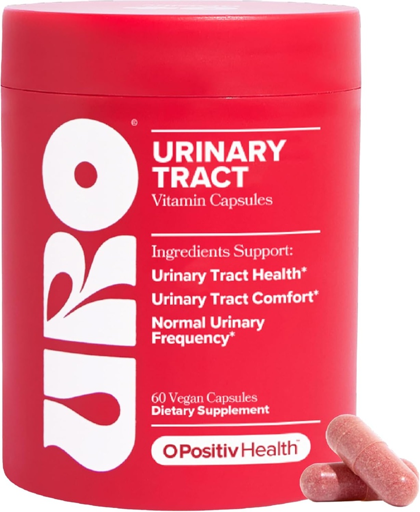 O Positiv URO Urinary Tract Health Supplement for Women, 60 Count ( 1) - Pacran Complete Cranberry Extract, D-Mannose ve Vitamin C - Vegan & Gluten-Free C - Vegan & Gluten-Free