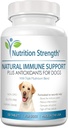 Immune Support for Dogs Plus Antioxidant, Reishi, Shiitake, Maitake, Turkey Tail Mushrooms for Dogs, with Coenzyme Q10, Selenium, Vitamin A, 120 Chewable Tablets