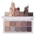 BINGBRUSH 10 Colors Dark Brown Gray Eyeshadow Pallet, High Pigmented Matte Shimmer Eyeshadow, Natural Neutral Shiny Eyeshadow Ultimate Makeup Palette, Vibrant Make Up Pallets Kit