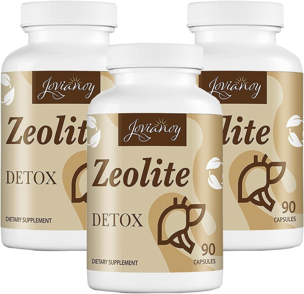 Zeolite Detox Capsules, Organik Aktif Charcoal, Bentonite Clay, 1-2 μm Clinoptile, maksimum Aborpsiyon, Gut Liver Detox Cleanse Full Body for Women Men, 270 Capsules