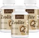 Zeolite Detox Capsules, Organik Aktif Charcoal, Bentonite Clay, 1-2 μm Clinoptile, maksimum Aborpsiyon, Gut Liver Detox Cleanse Full Body for Women Men, 270 Capsules