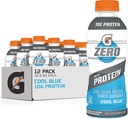 Gatorade Zero Protein, 10g Whey proteini, Zero Sugar, vejetaryen, sıvı Electrolytes, Cool Blue, 16.9 Fl Oz Şişe, 12 Pack