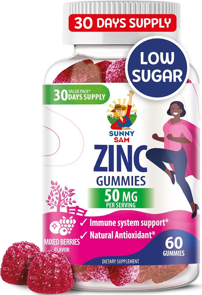 Yetişkinler için çinko Gummies - Immune Support için çinko Chewable Gummy - Çocuklar için Güçlü Doğal Antioksi Non-GMO Supplement