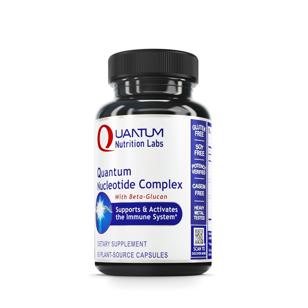 Kuantum Beslenme Laboratuvarları Kuantum Nucleotide Kompleksi - Beta Glucan Immune Support Supplement with Yeast Nucleotides & Reishi, 400 mg 1,3 Beta-Glucan Per - 90 Vegetarian Capsules