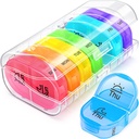 AUVON Pill Box 2 Times a Day, Weekly Pill Organizer AM PM with 7 Daily Pocket Case to Hold, Medicine, Drug, and Supplement Supplement
