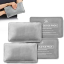 Injuries için Reusable Ice Packs - (10" x 6") Soft Ice Pack, 1 Sided Velvet Soft Fleece Fabric, Esnek Hot ve Cold Gel Buz Paketi Seti, 4 Paket