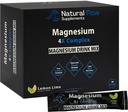 Magnezyum Toz İçecek Paketleri - Limon/Lime - Doğal Akış 4X Magnezyum Glycinate, Taurate, Malate, Orotate Supplement, Calm Sleep and Cramp Support Blend, No Mag Citrate or Hoffman, 30 Stick Packs