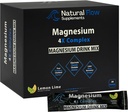 Magnezyum Toz İçecek Paketleri - Limon/Lime - Doğal Akış 4X Magnezyum Glycinate, Taurate, Malate, Orotate Supplement, Calm Sleep and Cramp Support Blend, No Mag Citrate or Hoffman, 30 Stick Packs