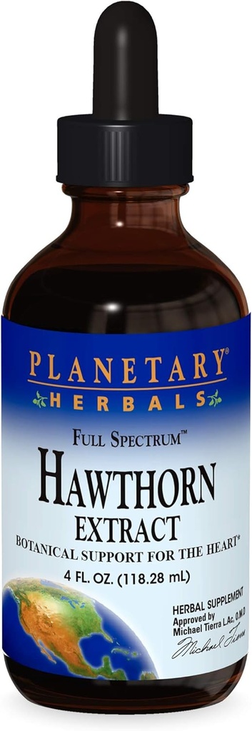 Planetary Herbals Full Spectrum Hawthorn Liquid Extract Supplement, 4 Fluid Ounce