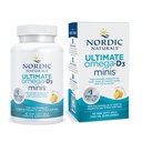 İskandinav Naturals Ultimate Omega Mini D3, Limon Flavor - 60 Mini Soft Gels - 1120 mg Omega-3 + 1000 IU Vitamin D3 - EPA & DHA - Beyin & Kalp Sağlığını Teşvik - 30 Hizmet