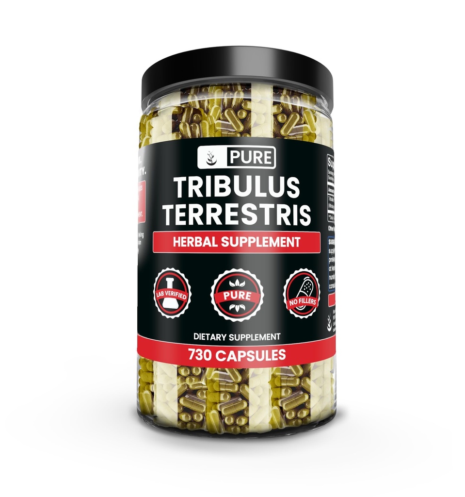 Αμιγώς πρωτότυπα συστατικά Tribulus Terrestris, χωρίς μαγνήσιο ή πληρωτικά ρυζιού, πάντα καθαρό, εργαστήριο Επαληθευμένο (730 κάψουλες)