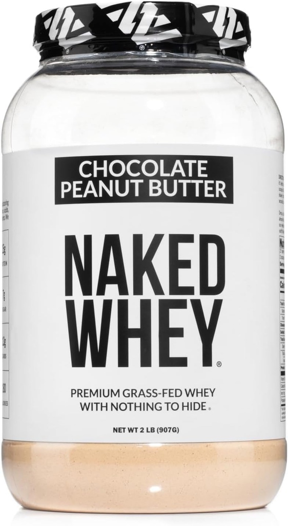 NAKED Whey Chocolate Peanut Butter Protein Toz, Grass Fed Whey, No GMO, No Soy ve Gluten Ücretsiz. Yapay, Yardım Büyüme ve Kurtarma - 21 Hizmetler