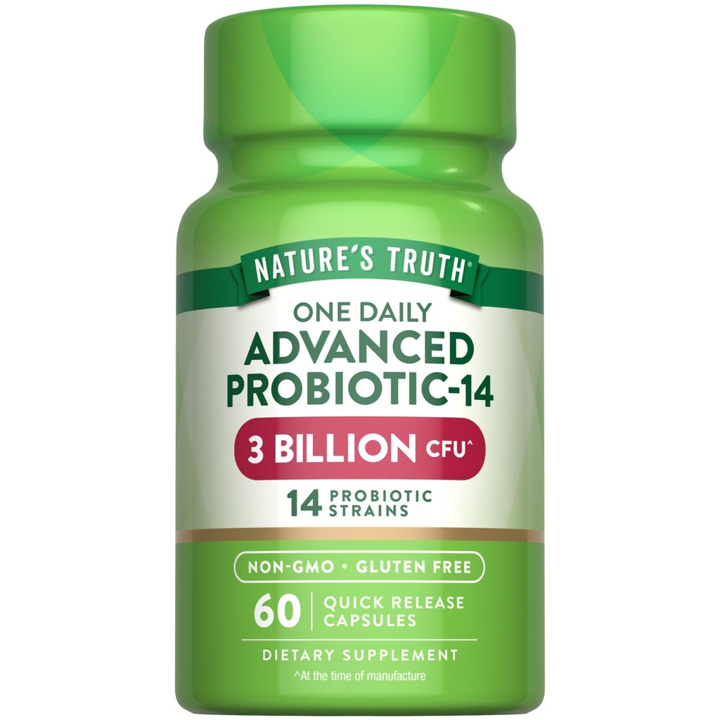 Doğanın Gerçek Probiyotikleri Capsules | 3 Milyar CFU | 60 Kont | Erkekler ve Kadınlar için | 14 Strains | Non-GMO & Gluten Free Supplement Supplement