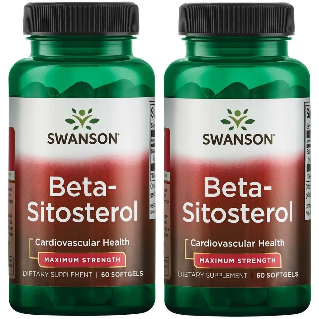 Swanson Beta Sitosterol - Φόρμουλα φυτοστερόλης - (60 κάψουλες, 160mg έκαστο) (2 Συσκευασία)