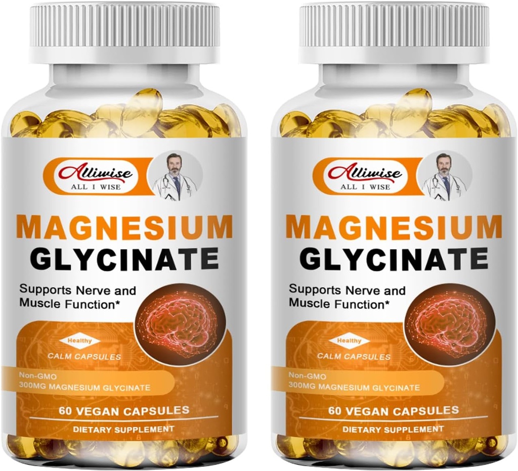 Fourfold Magnesium Complex Capsules 600 mg, Blend with Magnesium Glycinate 300mg, Taurate & Matale for Muscles, Sleep, Calm, & Energy, Multivitamins for High Absorption, Vegan, Non-GMO