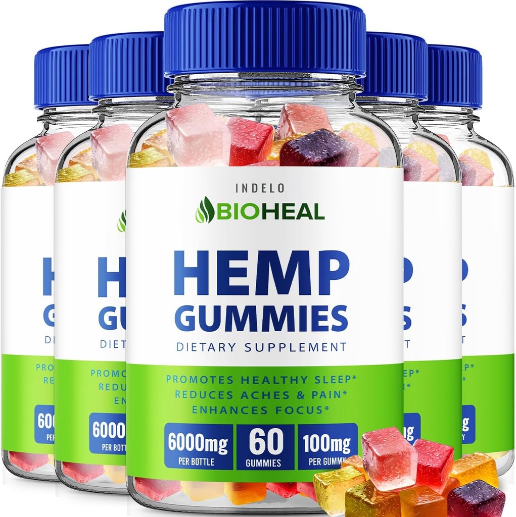 BioHeal Hemp Gummies - Hemp Seed Extract Bio Heal Hemp Gummies Tinnitus Herbal Supplement, Health and Wellness Support, All Natual Hemp Gummy Advanced Formula (5 Pack - 30 Gummies)
