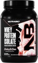 NutraBio 100% Whey proteini, Protein Tozu, Tamamlanan 25g Protein, Non-GMO, Soy & Gluten Free, Low Carb, Low Calorie Whey Protein Toz, Strawberry Buz Cream, 2 Lbs, Strawberry