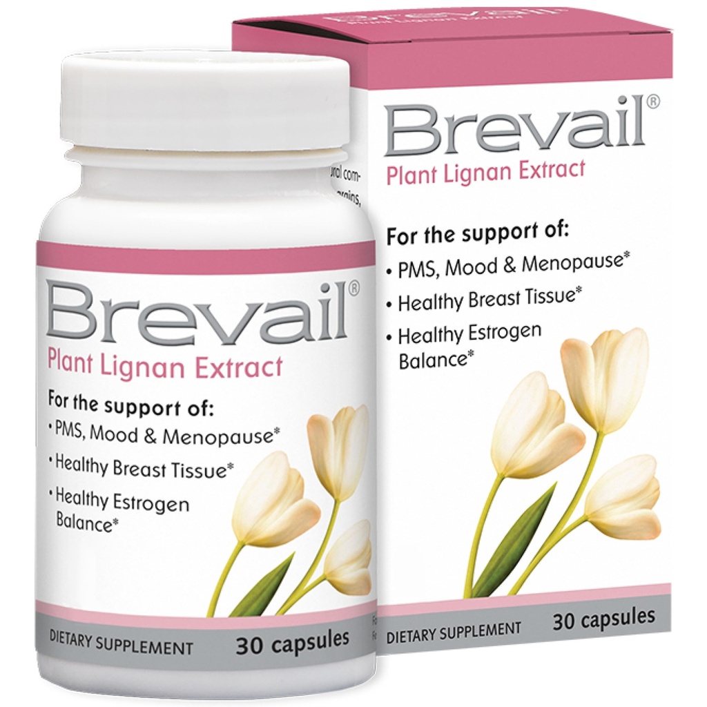 Brevail Plant Lignan Extract Capsules, Proaktif Kadın Sağlığı Supplement 50 mg SDG Lignans ile Flax Tohum Hulls Sağlıklı Estrogen Dengesi ve PMS Mood Support Pills, 30 Count