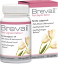 Brevail Plant Lignan Extract Capsules, Proaktif Kadın Sağlığı Supplement 50 mg SDG Lignans ile Flax Tohum Hulls Sağlıklı Estrogen Dengesi ve PMS Mood Support Pills, 30 Count