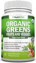 Organik Super Greens Capsules - Meyve ve Sebze Supplements - 120 Kont - 28 USDA Organik & Vegan Premium Malzemeler - Superfood Mix For Immune Health, Digestion & Energy - Tüm Gıda Vitaminleri
