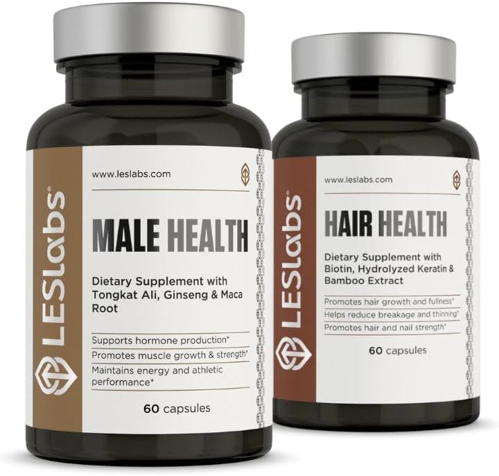 LES Laboratuvarları Olgun Erkek Erkek Sağlığı ve Saç Sağlığı Sağlıklı Erkek Hormon Seviyeleri, Endurance ve Great Head of Hair Health Support Health