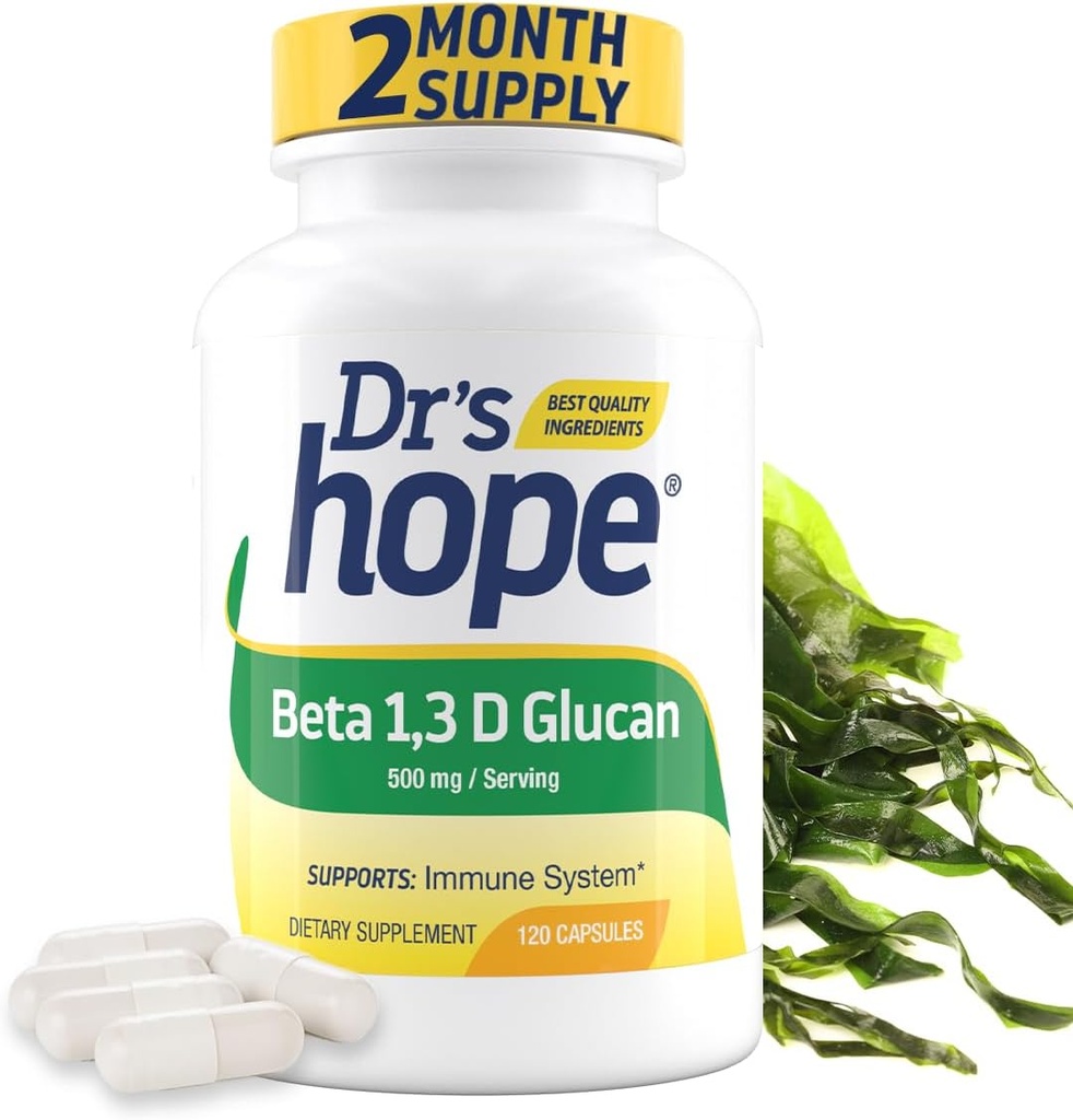 Beta 1,3D Glucan 500mg 120 Κάψουλες, Beta Glucan ανοσοποιητικό συμπλήρωμα υποστήριξης προωθεί υγιή επίπεδα ενέργειας, αύξηση του μεταβολισμού και μια καλή υποστήριξη ανοσοποιητικού συστήματος, Made in The USA