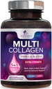 Multi Collagen Supplement 2400 mg - Tipler I, II, III, V & X Multi Collagen Pil Pills for Women & Men, Hydrolyzed Collagen Supplements, Hair, Skin, Nail, & Joint Support Supplement - 180 Capsules
