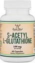 S-Acetyl L-Glutathione Capsules - 100 mg, 60 Kont (Acetylated Glutathione Antioksit - Glutathione ve Liposomal Glutathione, Non-GMO ve Gluten Free) Çift Wood tarafından