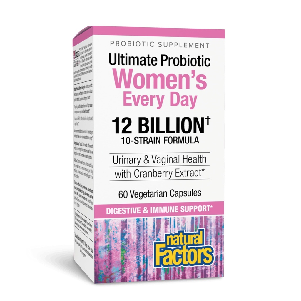 Doğal Faktörler Ultimate Probiyotik Kadınlar Her Gün - Digestive Health Support Supplement - Urinary Tract & Vaginal Health Support - 60 Vegetarian Capsules (60 Hizmet)