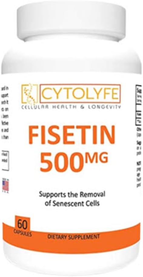 Fisetin 500mg 98% Pure Fisetin 500mg Θεραπευτική Δόση 60 Κάψουλες Σενολυτικός ενεργοποιητής κατά της γήρανσης Επέκταση της ζωής