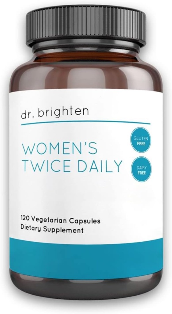 Dr. Brighten Women's Two Daily - Premium Women's Multivitamin, Full-Spectrum with No Iron, Unique Nutrients, Higher B Vitamins - 120 Capsules