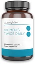 Dr. Brighten Women's Two Daily - Premium Women's Multivitamin, Full-Spectrum with No Iron, Unique Nutrients, Higher B Vitamins - 120 Capsules