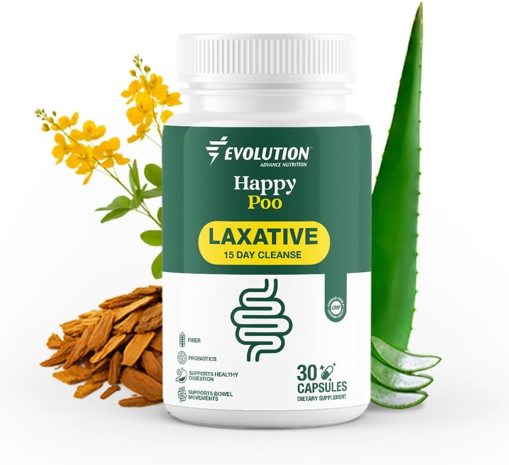 Constipation Relief için Doğal Laxatives – Gentle Colon Probiyotiks & Fiber – Destekler Digestive Health – Kadınlar ve Erkekler için Hızlı Yasası – 30 Capsules – Happy Poo